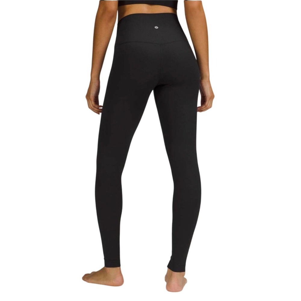 Lululemon Align Ribbed High-Rise Pant 28" Black Yoga Leggings LW5EU7S Size 4
